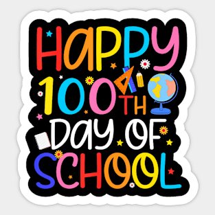 100 Days Of School Teacher And Student Sticker